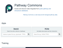 Tablet Screenshot of pathwaycommons.org